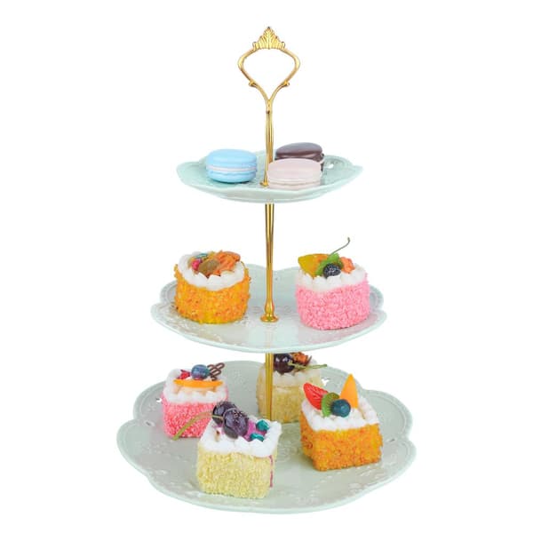 Silver Cupcake Stand Carton Food Service Support 3 étages Buffet Cake Stand
