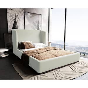 Lenyx Cream Wood Frame Full Platform Bed