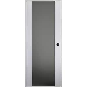 Smart Pro 24 in. x 80 in. Left-Handed Full Lite Frosted Glass Polar White Wood Composite Single Prehung Interior Door
