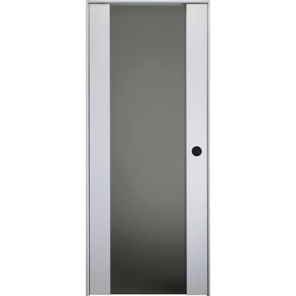 Belldinni Smart Pro 32 in. x 80 in. Left-Handed Full Lite Frosted Glass Polar White Wood Composite Single Prehung Interior Door