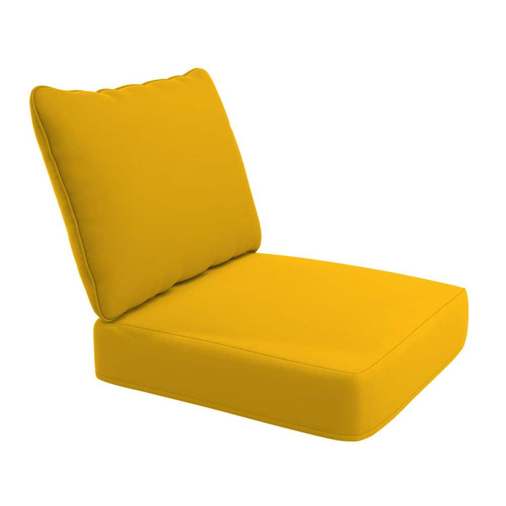 Deep Seat Cushion with Solstice Olefin Fabric and Dual-Layer Foam Core, 24 in. x 48 in. Lemon price history on PriceWatchPro