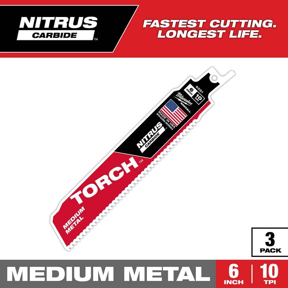 Milwaukee 6 in. 10 TPI TORCH Nitrus Carbide Teeth Medium Metal