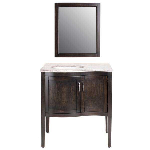 Home Decorators Collection Florence 30 in. Vanity in Charcoal with Stone Effects Vanity Top in Winter Mist and Mirror-DISCONTINUED
