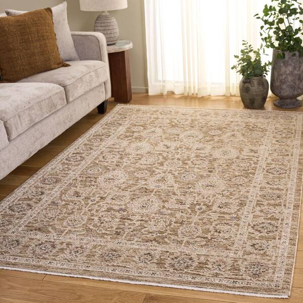 Crystal 4 ft. x 6 ft. Yellow Persian Area Rug