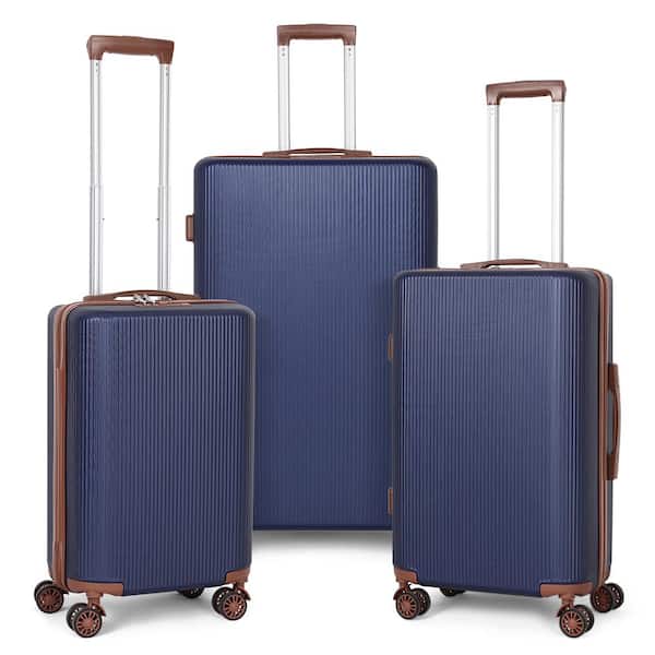 HIKOLAYAE Myrtle Springs Nested Hardside Luggage Set in Slate Blue, 3 Piece - TSA Compliant