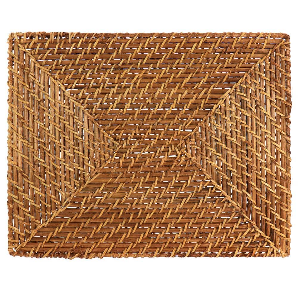 16" Brown Rattan Woven Rectangular Placemat