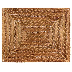16 in. Rattan Woven Rectangular Placemat in Brown