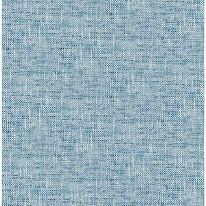 Navy Poplin Textured Blue Wallpaper Sample