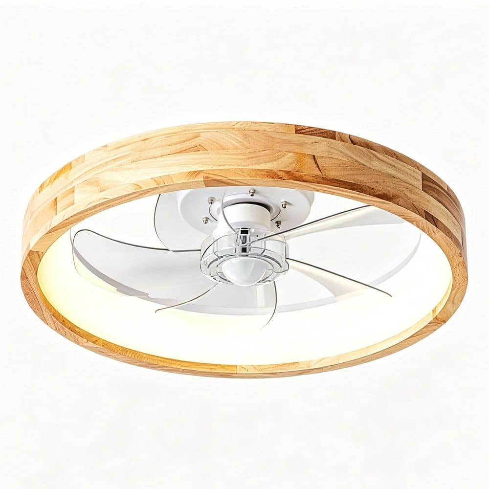 20 in. Modern Solid Wood Flush Mount Ceiling Fan with LED Light and Remote APP Control for Bedroom Living Room price history on PriceWatchPro