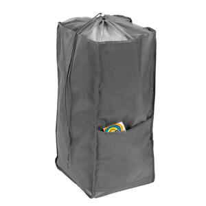 Gray Polyester Duffle Laundry Bag with Pocket