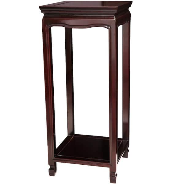 12 in. Rosewood Oriental Square Stand in Dark Rosewood