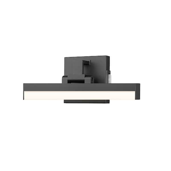 Unbranded Liam 13 in. 2-Light Matte Black Integrated LED Vanity Light with Frosted Plastic Shade
