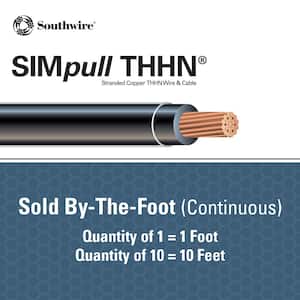(By-the-Foot) 3/0 Black Stranded CU SIMpull THHN Wire
