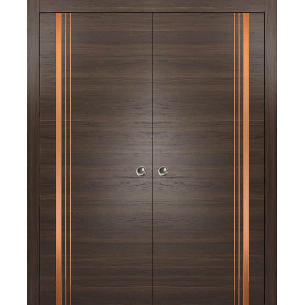 Assemble Required 48 in. x 84 in. 2-Panel Chocolate Ash Finished Solid Wood with Honeycomb Sliding Door with Hardware price history on PriceWatchPro