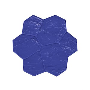29 in. x 29 in. Random Stone Blue Texture Mat Concrete Stamp