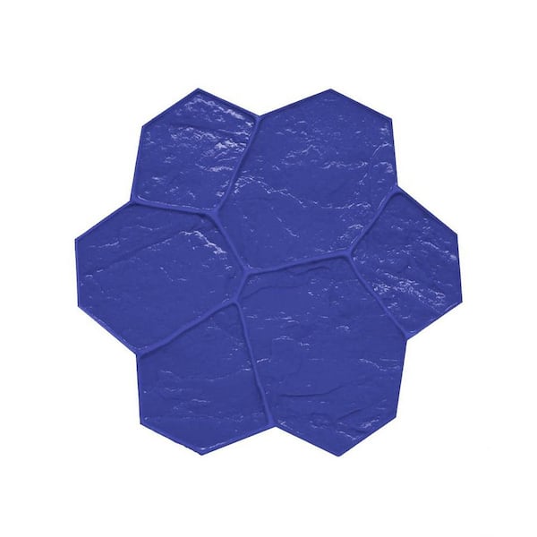 Bon Tool 29 in. x 29 in. Blue Random Stone Floppy Mat Concrete Stamp