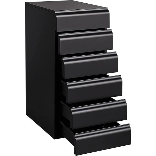 LISSIMO 11.42 in. W x 25.91 in. H x 16.93 in. D 6 Drawer Storage Metal  Chest, Freestanding Cabinet with Sliding Rail (Black) WDBZW202268B - The  Home Depot
