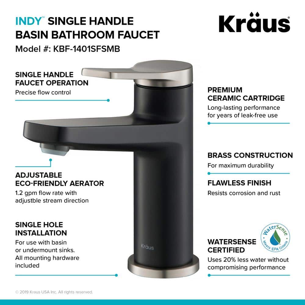Slimline Indy 6.75" Spot Free Stainless Steel Single Handle Bathroom Faucet