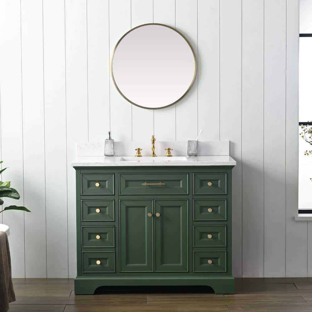 SUDIO Thompson 42 in. W x 22 in. D Bath Vanity in Evergreen with