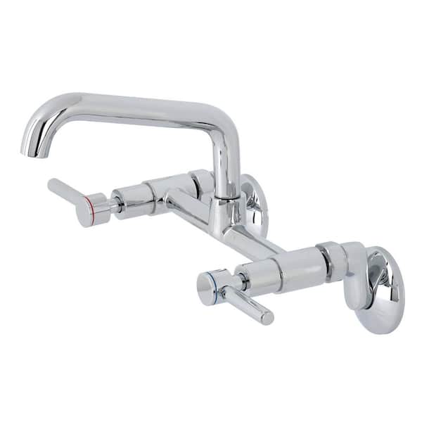 Kingston Brass Concord 2-Handle Wall-Mount Kitchen Faucet in Polished Chrome