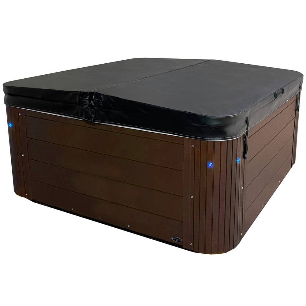 Espresso 6-Person Square Acrylic Hot Tub with 34 Jets and Ice Bucket