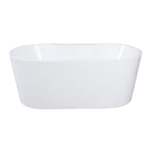 Aqua Eden 66 in. x 32 in. Acrylic Freestanding Soaking Bathtub in Glossy White with Drain