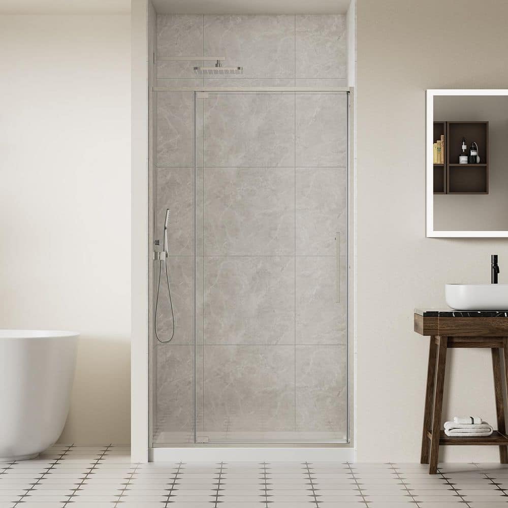 ACE DECOR Framed Pivot Shower Door 38-42 in.W x 74 in.H with 5/16