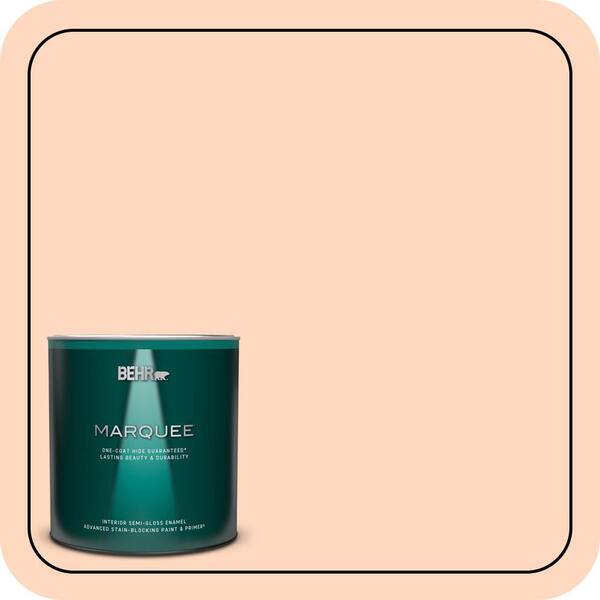 BEHR MARQUEE 1 qt. #240A-2 Sun Kissed Peach Semi-Gloss Enamel Interior Paint & Primer