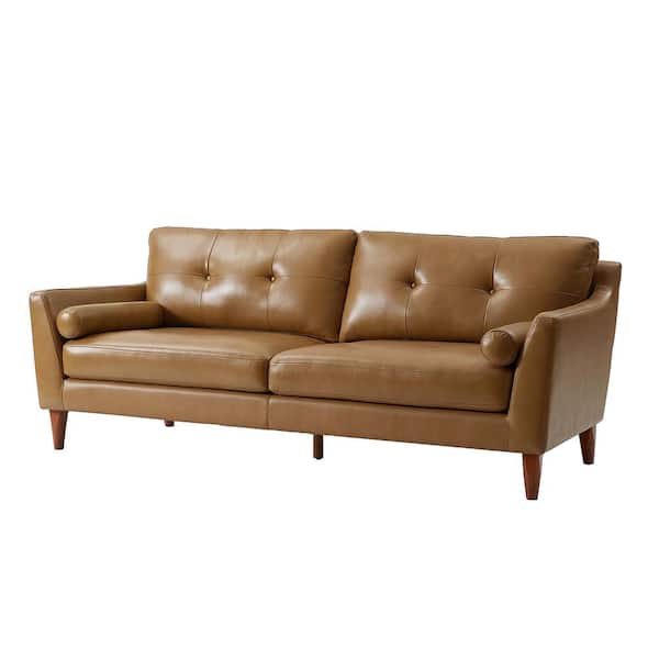 JAYDEN CREATION Silviano 86 in. Flared Arm Rectangular Genuine