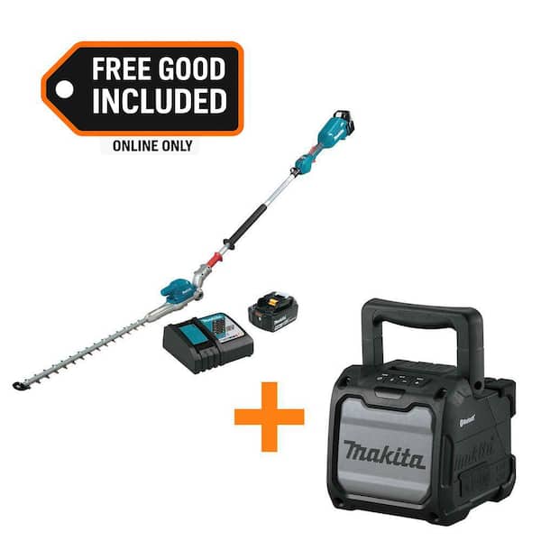 LXT 18V Brushless 20 in. Articulating Pole Hedge Trimmer Kit (5.0 Ah) w/ 18V LXT /12V max CXT Bluetooth Job Site Speaker
