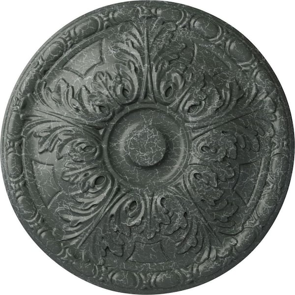 Ekena Millwork 5/8" x 15-3/4" x 15-3/4" Polyurethane Granada Ceiling Medallion, Athenian Green Crackle
