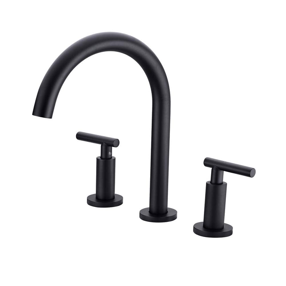 8 in. Widespread 2-Handle Bathroom Faucet in Matte Black
