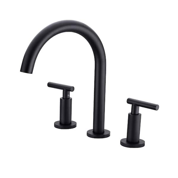 Unbranded 8 in. Widespread 2-Handle Bathroom Faucet in Matte Black