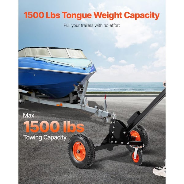 Adjustable Trailer Dolly 1500 lbs. Trailer Mover with 23.6 - 35.4 in. Height and 2 in. Ball for Moving Car, RV, Trailer