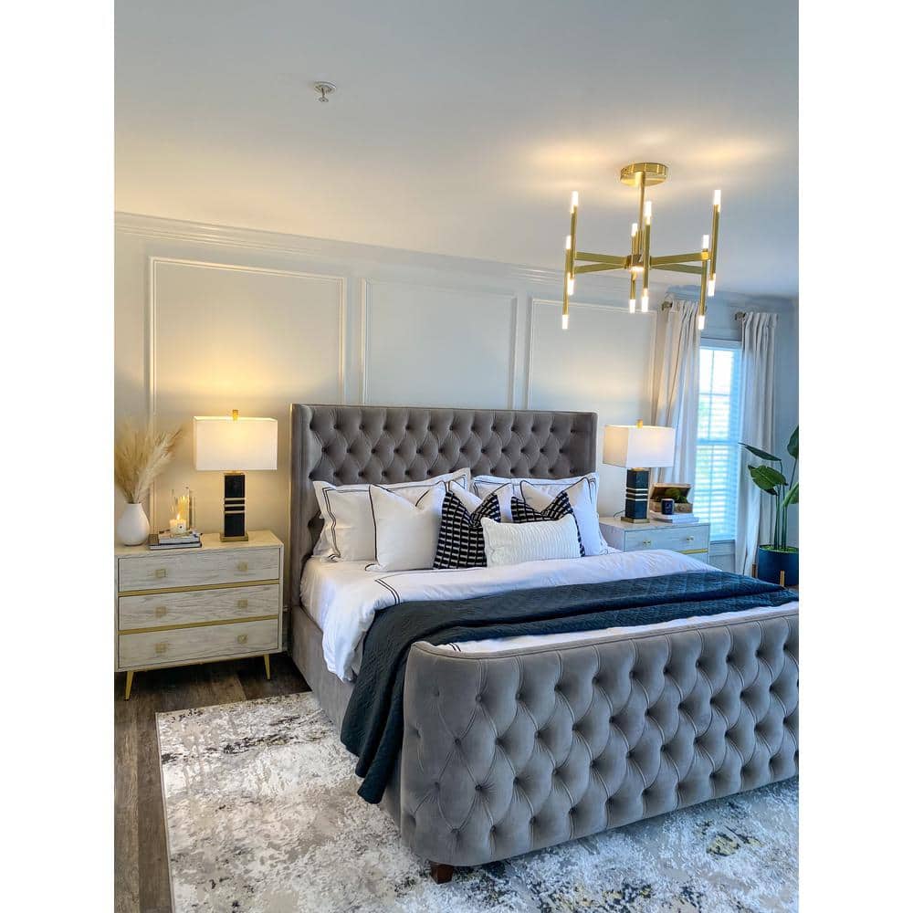 Amelia 9' x 12' Grey and Gold Synthetic Reversible Area Rug