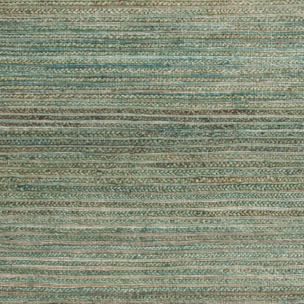 Sage and Natural Handwoven Cotton 5' x 8' Flat Woven Rug