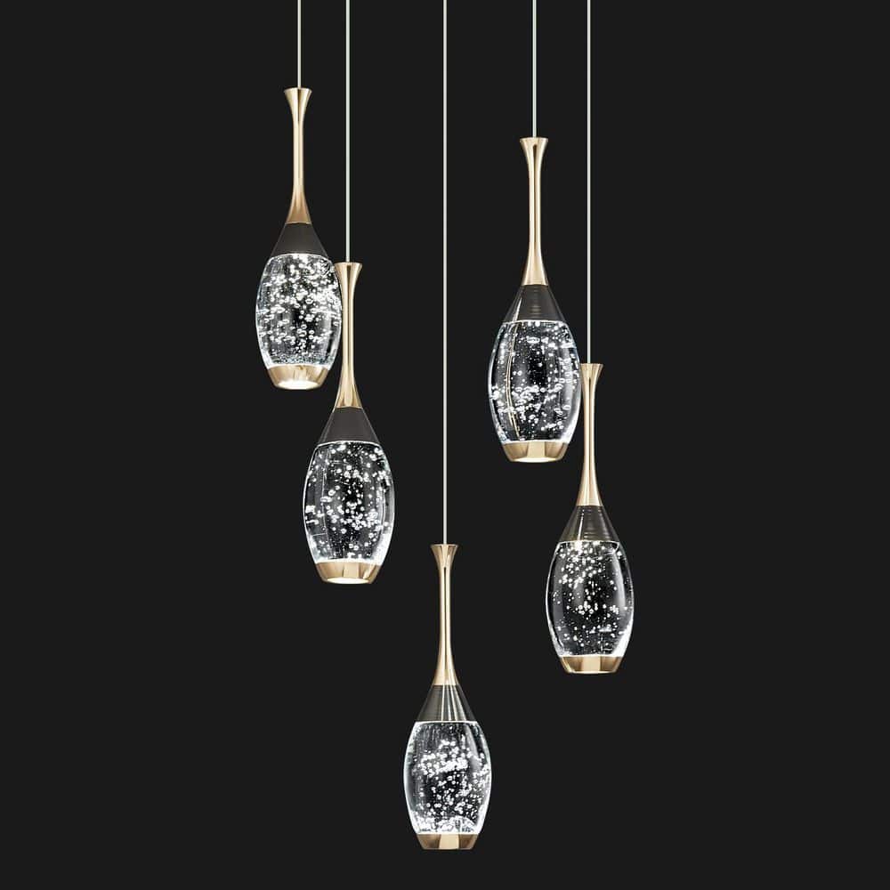 ZHLWIN Home Lighting 30W 5-Light BlackGold Modern Mini LED
