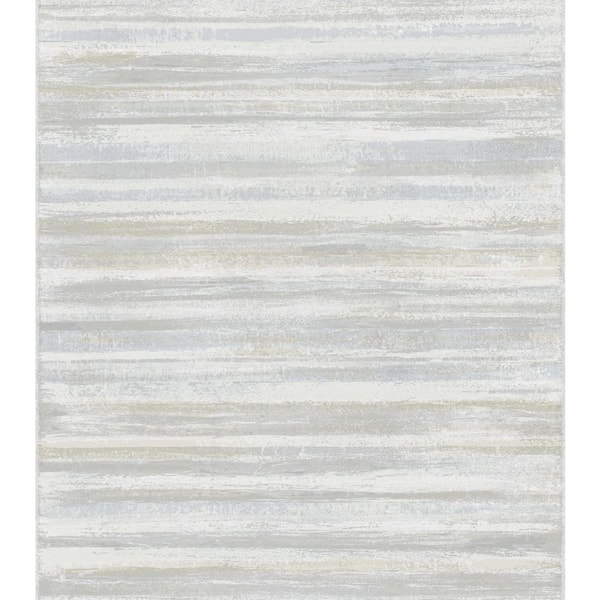 Unbranded Italian Style Beige Distressed Horizontal Stripe Matte Finish Vinyl on Non-Woven Non-Pasted Wallpaper Roll