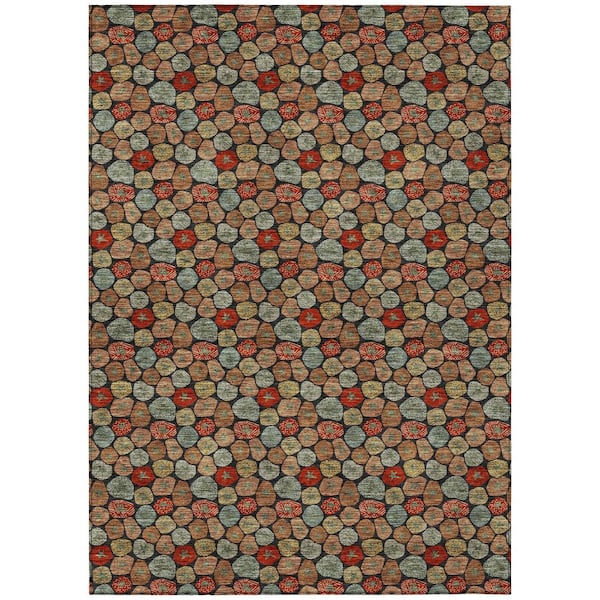Chantille Machine Washable Indoor/Outdoor Abstract ACN3066 Black 10 ft. x 14 ft. Area Rug