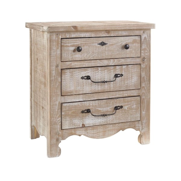 Progressive Furniture Chatsworth 3 Drawer Chalk Nightstand
