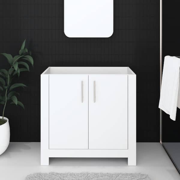 VOLPA USA AMERICAN CRAFTED VANITIES Austin 36 in. W x 20 in. D x 35 in. H Bath Vanity Cabinet without Top in White