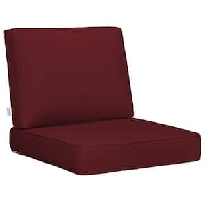23 in. x 24 in. x 18 in. x 23 in. 2-Piece Deep Seat Rectangle Outdoor Lounge Chair Cushion/Back Pillow Set in Red