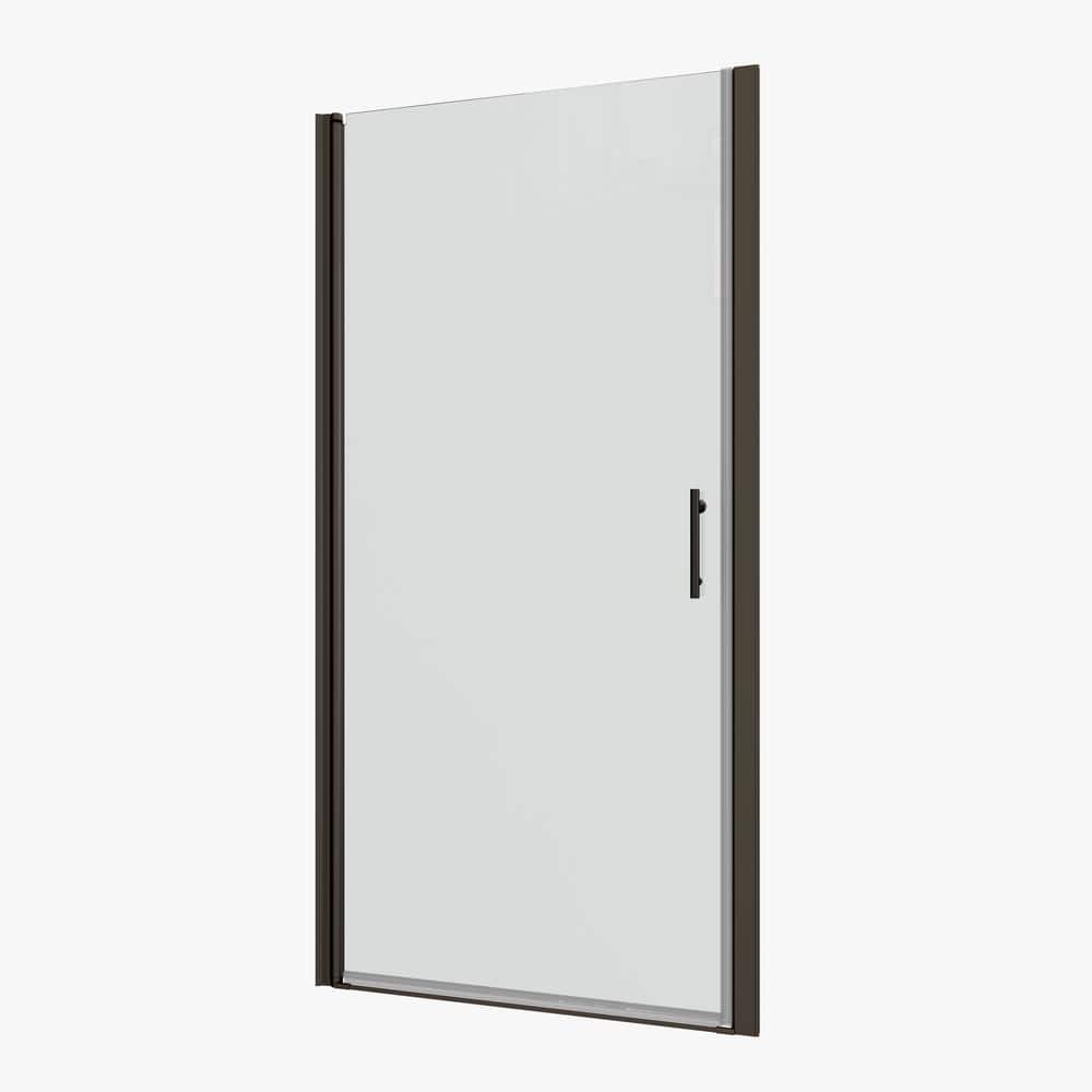 24-25 3/8 in. W x 72 in. H Semi Frameless Universal Pivot Shower Door in Matte Black with 1/4 in. Tempered Glass price history on PriceWatchPro