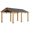 Sunjoy 11 ft. x 20 ft. Hanover Cedar Wood Carport A110000940 - The Home ...