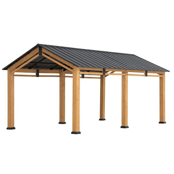 Sunjoy 11 ft. x 20 ft. Hanover Cedar Wood Carport