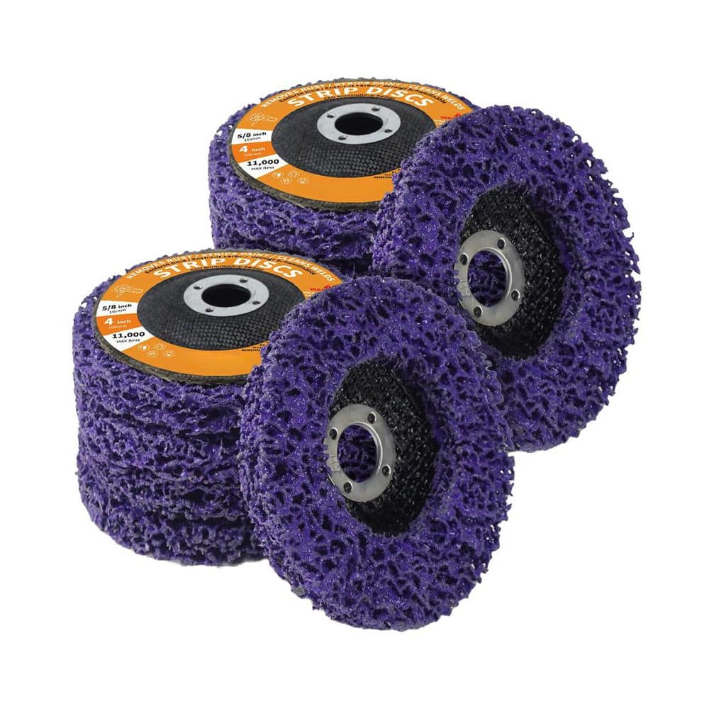 4in x 4in Poly Stripping Discs 5/8in Arbor Angle Grinder Rust Paint Oxidation Remover Clean Wheel 10 Pack Purple price history on PriceWatchPro