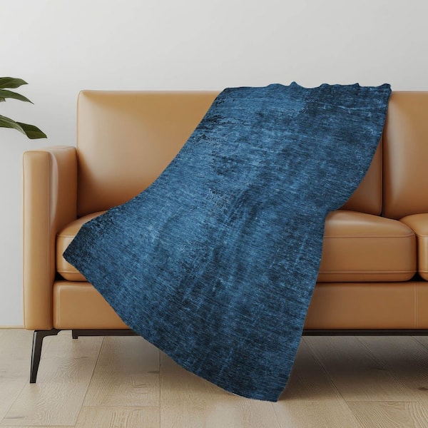 Premium Machine Washable ASB554 Navy 50 in. x 70 in. Sherpa Throw Blanket