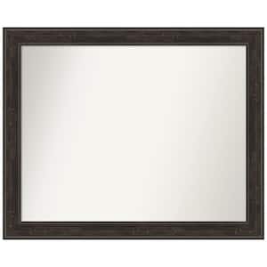 Shipwreck Greywash Narrow 32 in. x 26 in. Non-Beveled Rustic Rectangle Framed Wall Mirror in Brown