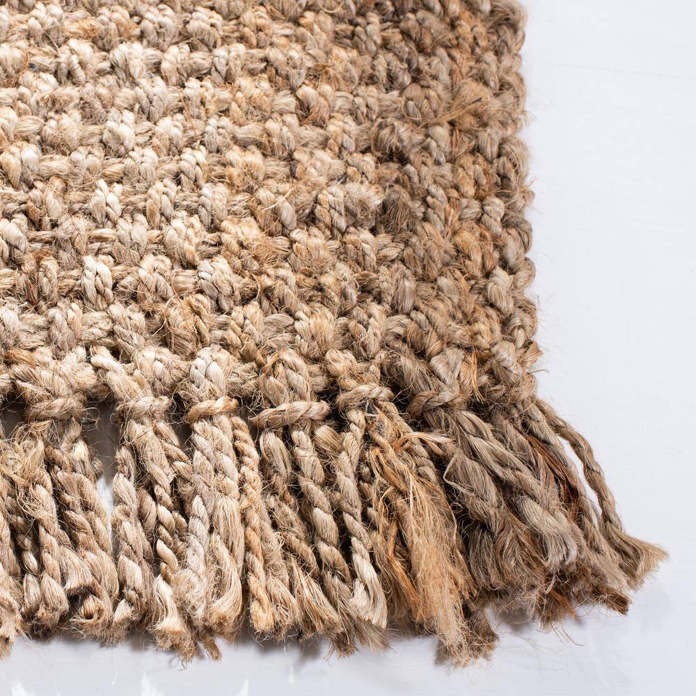 Natural Jute Hand-Knotted Square Area Rug, 4' x 4'