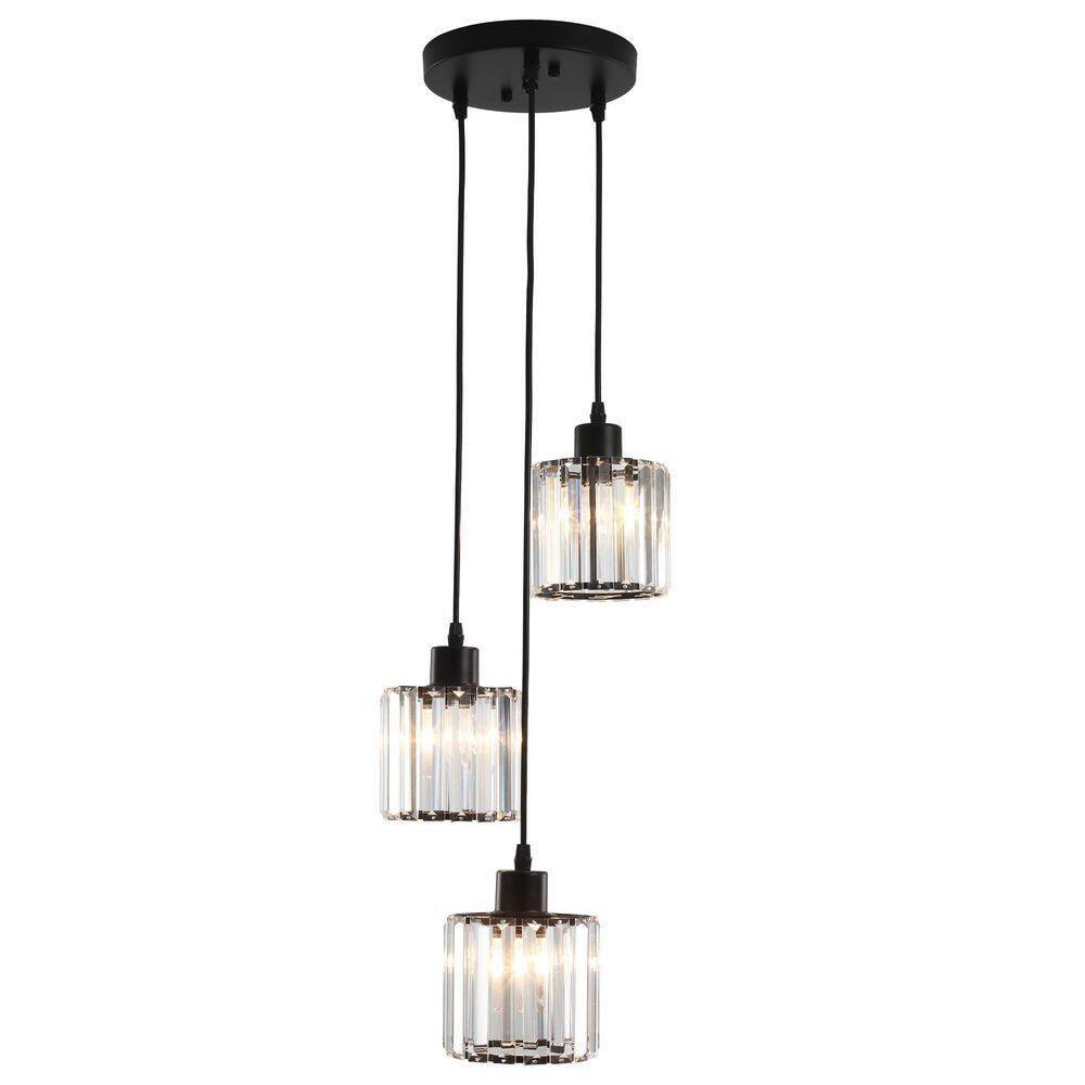 3-Lights Matte Black Crystal Chandelier with Elegant Frame and No Bulbs Included for Kitchen Island Foyer price history on PriceWatchPro